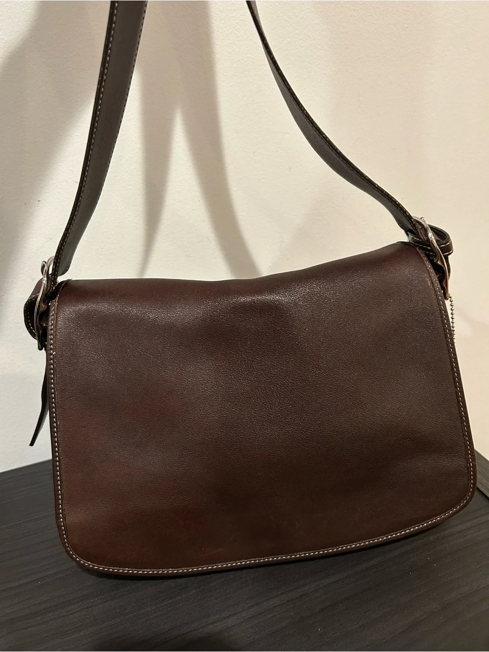 Coach Vintage Legacy dark brown Leather Flap Crossbody Style #9332